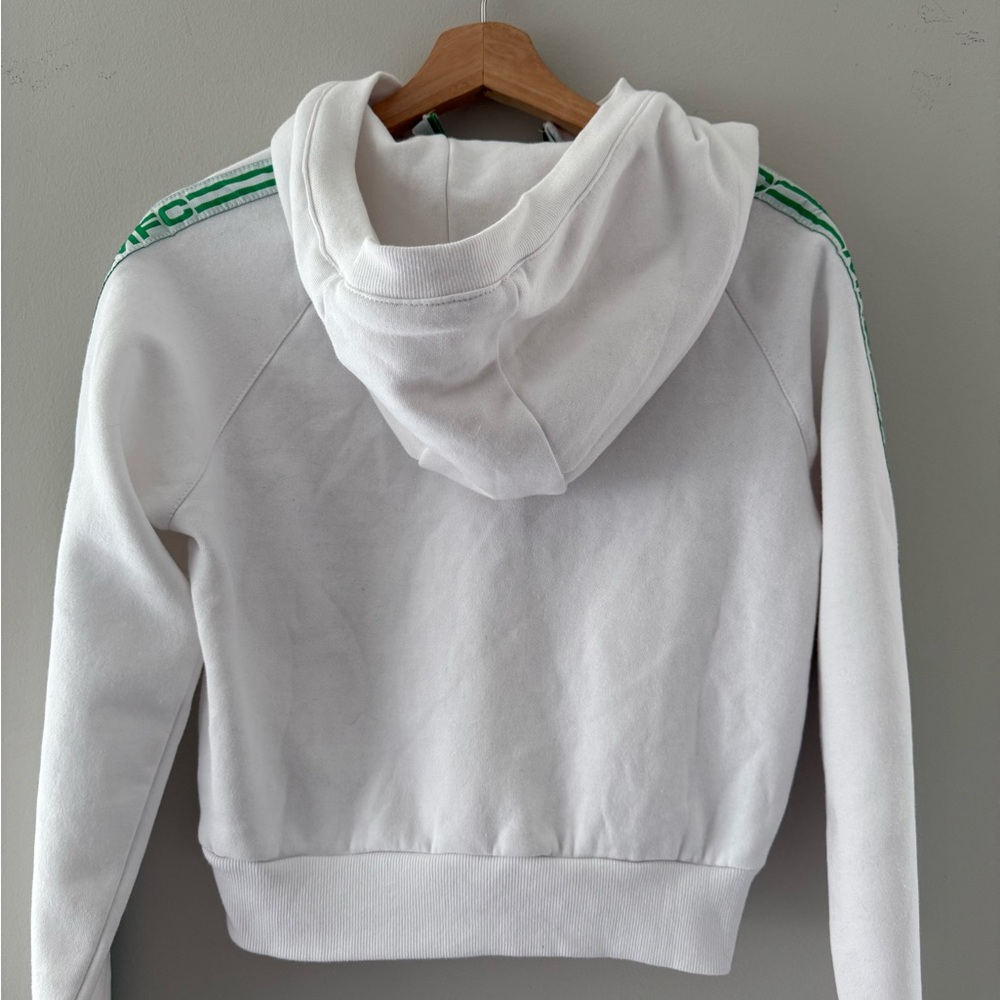 MFC White Hoodie Three-Quarter Zip with Green Accents - Picture 3 of 7